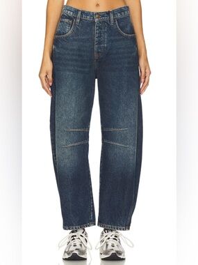 We The Free Good Luck Mid Rise Barrel Jeans, Deep End